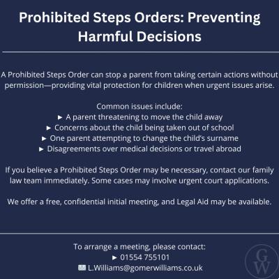 Prohibited Steps Orders: Preventing Harmful Decisions
