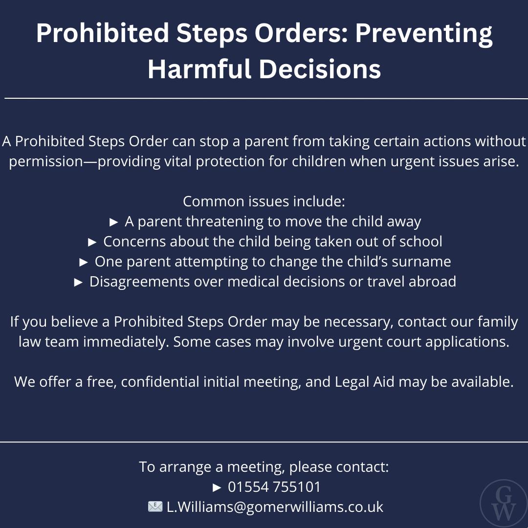 Steps Order News | Prohibited Steps Orders: Preventing Harmful Decisions