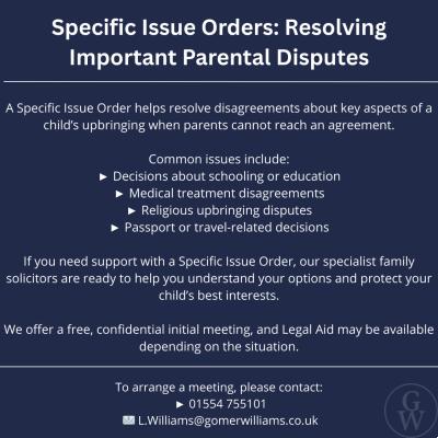 Specific Issue Order